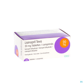Lisinopril teva tabl 100 x 20 mg