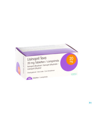 Lisinopril teva tabl 100 x 20 mg