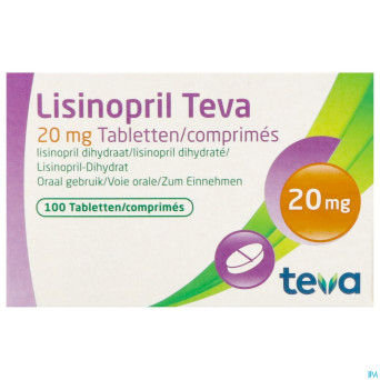 Lisinopril teva tabl 100 x 20 mg