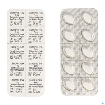 Lisinopril teva tabl  30 x  5 mg
