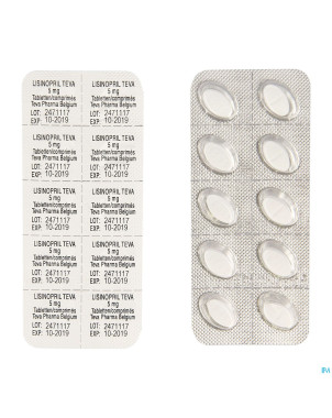 Lisinopril teva tabl  30 x  5 mg