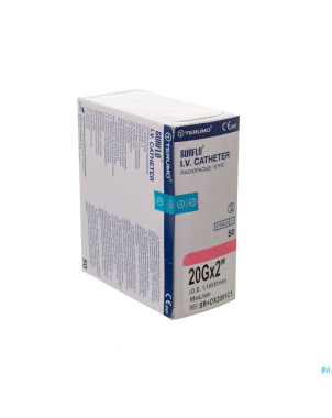 Terumo surflash iv catheter 51mm 20g rose   50