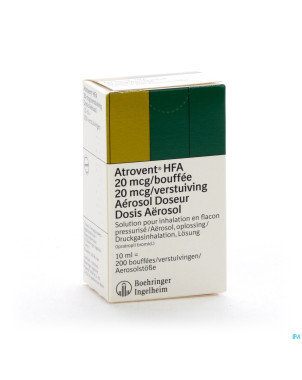 Atrovent hfa aerosol doseur 10 ml 200 x 0,002mg