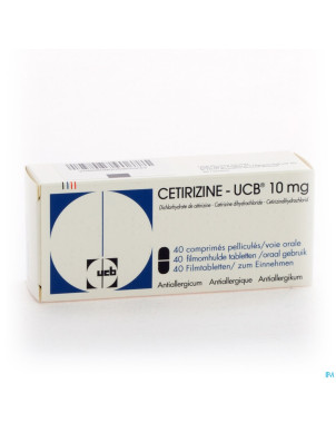Cetirizine ucb comp pel. 40 x 10 mg