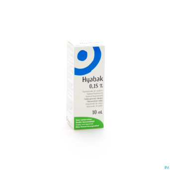 Hyabak 0,15% collyre hydra hyaluron s/conserv.10ml