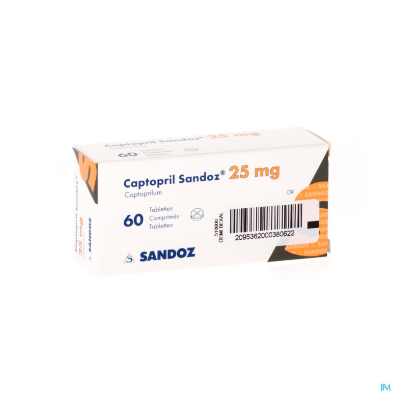 Captopril sandoz  25mg tabl 60 x  25 mg