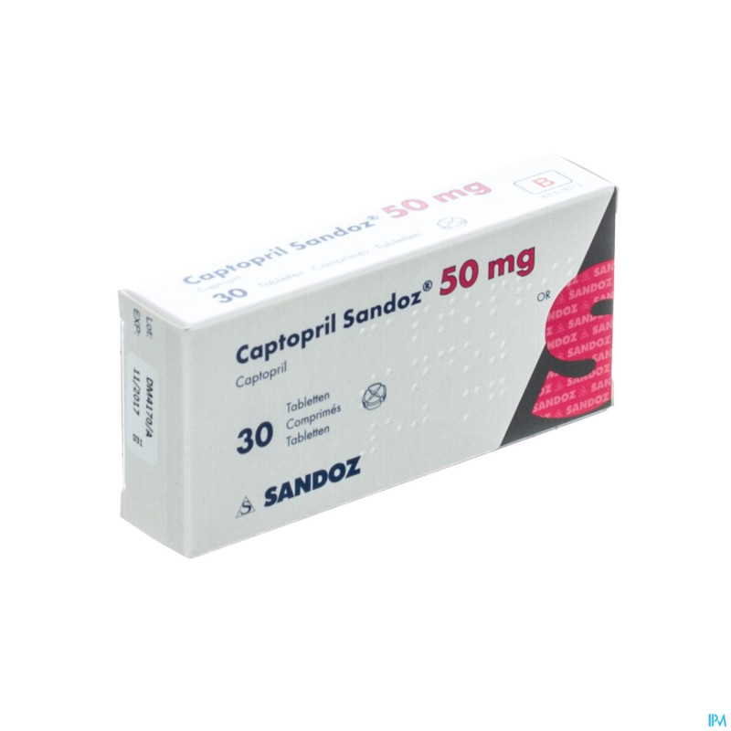 Captopril sandoz  50mg tabl 30 x  50 mg