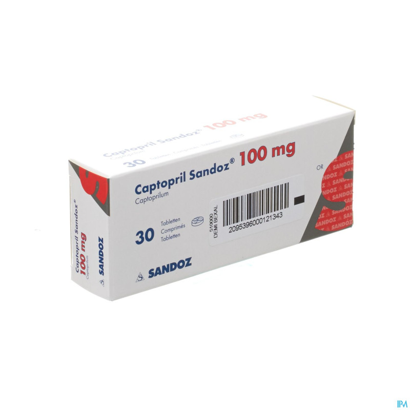 Captopril sandoz 100mg tabl 30 x 100 mg
