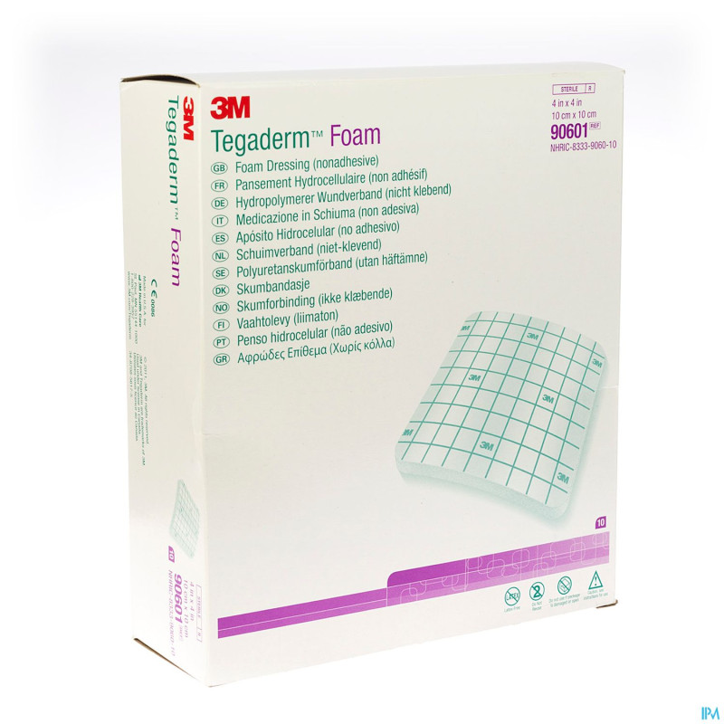 3m foam dressing    10,0x10,0cm 10 90601