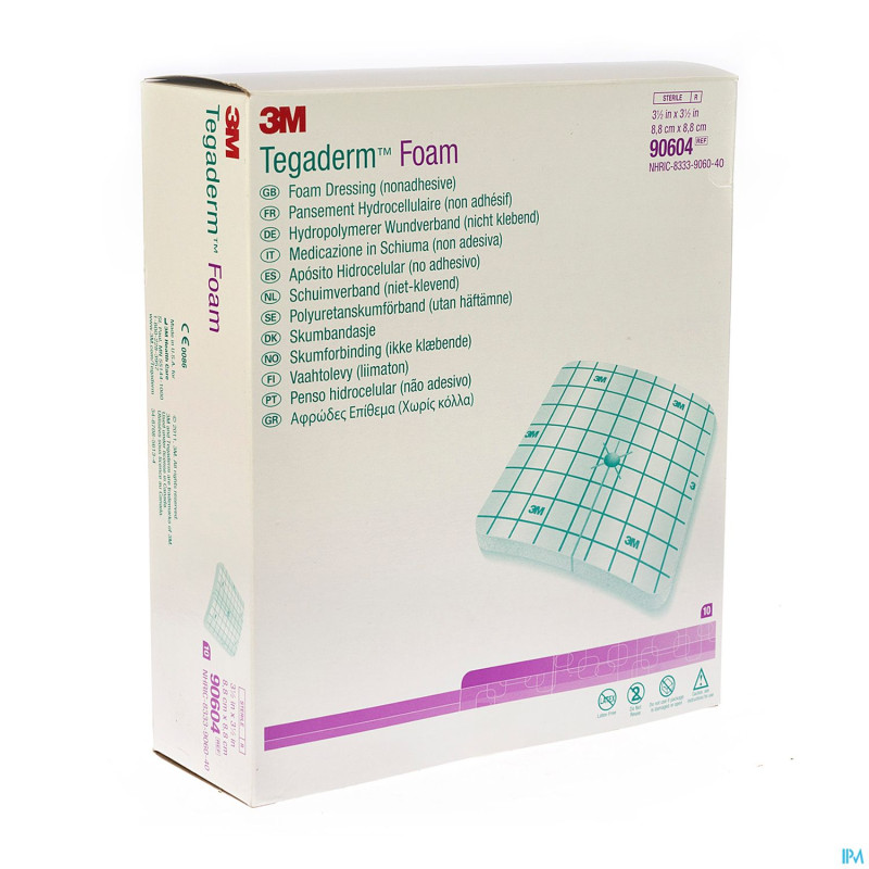 3m foam dressing    8,8x 8,8cm 10 90604