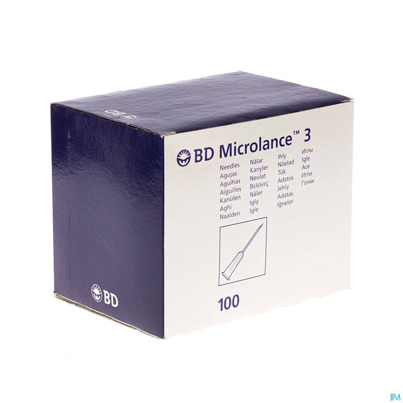 Bd microlance 3 aig. 20g 1 rb 0,9x25mm jaune   100