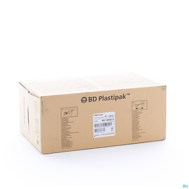 Bd plastipak seringue luer 20ml    120 300613
