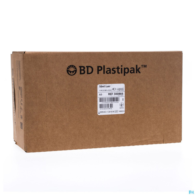 Bd plastipak seringue luer 50-60ml    60 300866