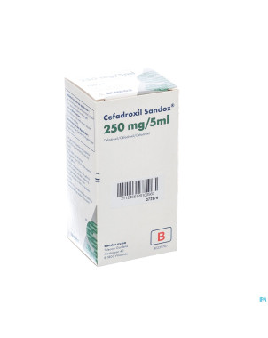 Cefadroxil 250 mg/5 ml sandoz pulv susp or 100 ml