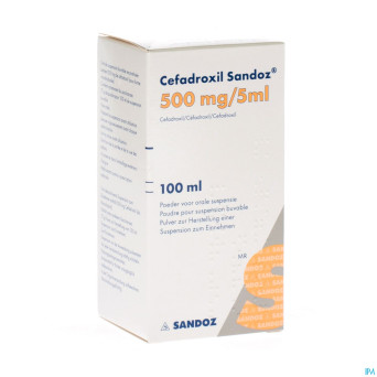 Cefadroxil 500 mg/5 ml sandoz pulv susp or 100 ml