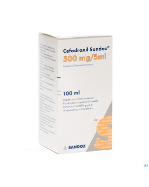 Cefadroxil 500 mg/5 ml sandoz pulv susp or 100 ml