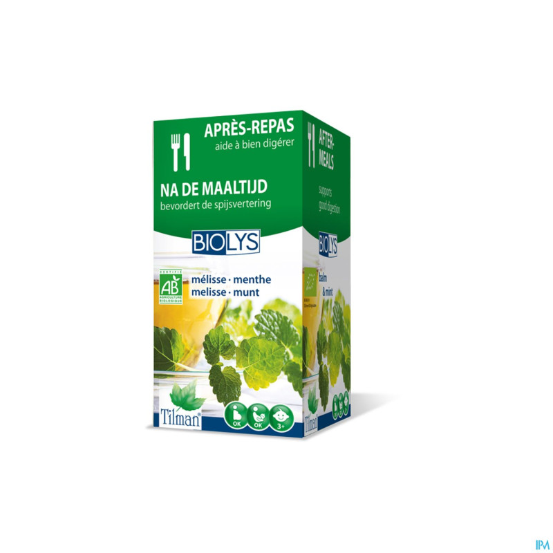 Biolys melisse-menthe bio    tea-bags 20