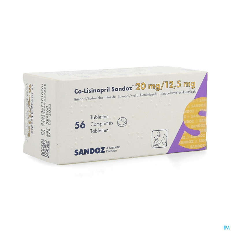 Co lisinopril sandoz 20mg/12,5mg tabl56 new sandoz