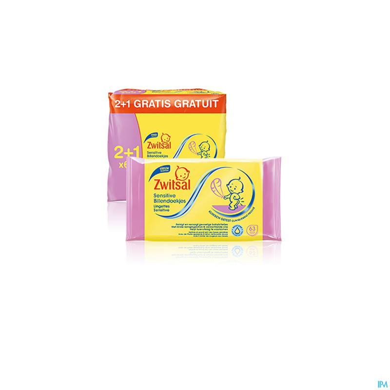 Zwitsal bijdehandjes lingettes sensitive   rech 63