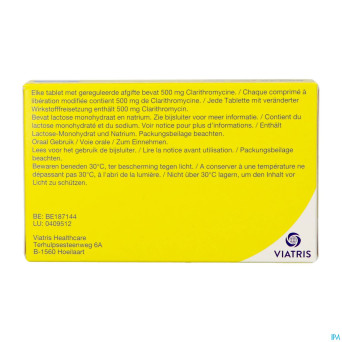 Biclar uno comp 20 x 500 mg