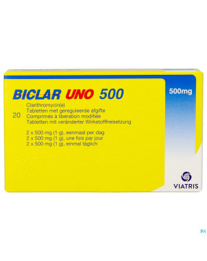 Biclar uno comp 20 x 500 mg