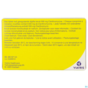 Biclar uno comp 20 x 500 mg