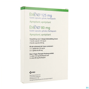 Emend caps (1x125mg+2x80mg) 1 kit de 3 caps
