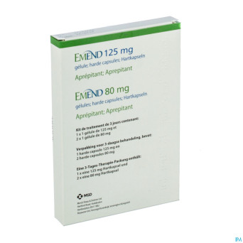 Emend caps (1x125mg+2x80mg) 1 kit de 3 caps