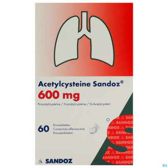 Acetylcysteine sandoz 600 mg cpr eff. 60