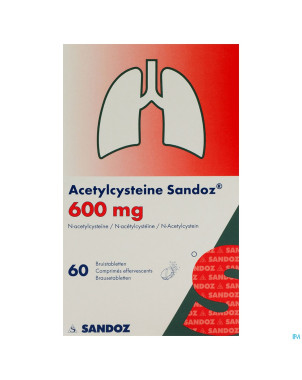 Acetylcysteine sandoz 600 mg cpr eff. 60