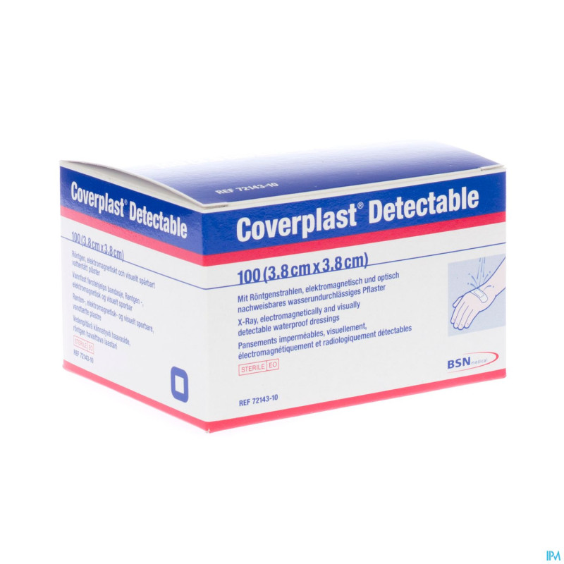 Coverplast detectable pans urgence   3,8x3,8cm 100