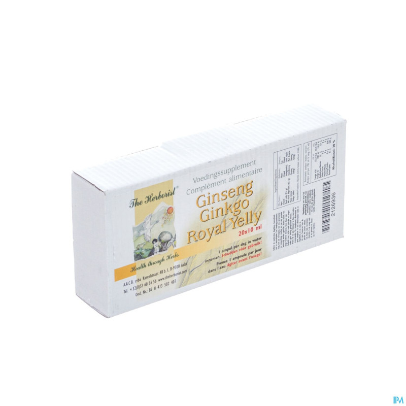 Herborist ginseng gingko royal yel.amp 20x10ml