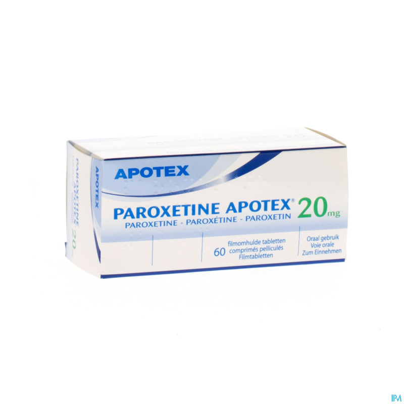 Paroxetine apotex comp 60 x 20 mg