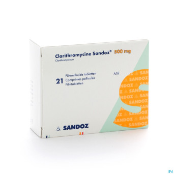 Clarithromycine sandoz cpr 500 mg comp pell 21
