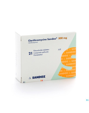 Clarithromycine sandoz cpr 500 mg comp pell 21