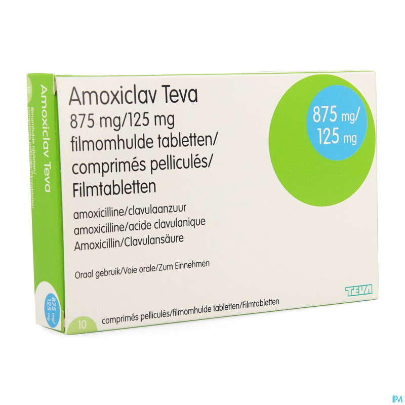 Amoxiclav teva 875 mg comp pell 10 x 875 mg