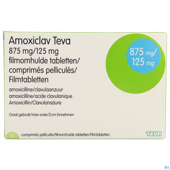 Amoxiclav teva 875 mg comp pell 10 x 875 mg