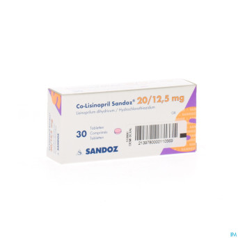 Co lisinopril sandoz comp  30 x 20/12.5 mg