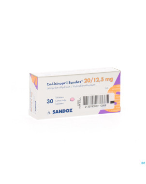 Co lisinopril sandoz comp  30 x 20/12.5 mg