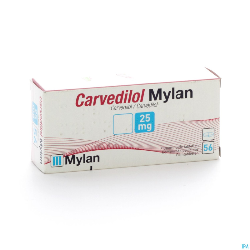Carvedilol mylan comp pell 56 x 25,0 mg