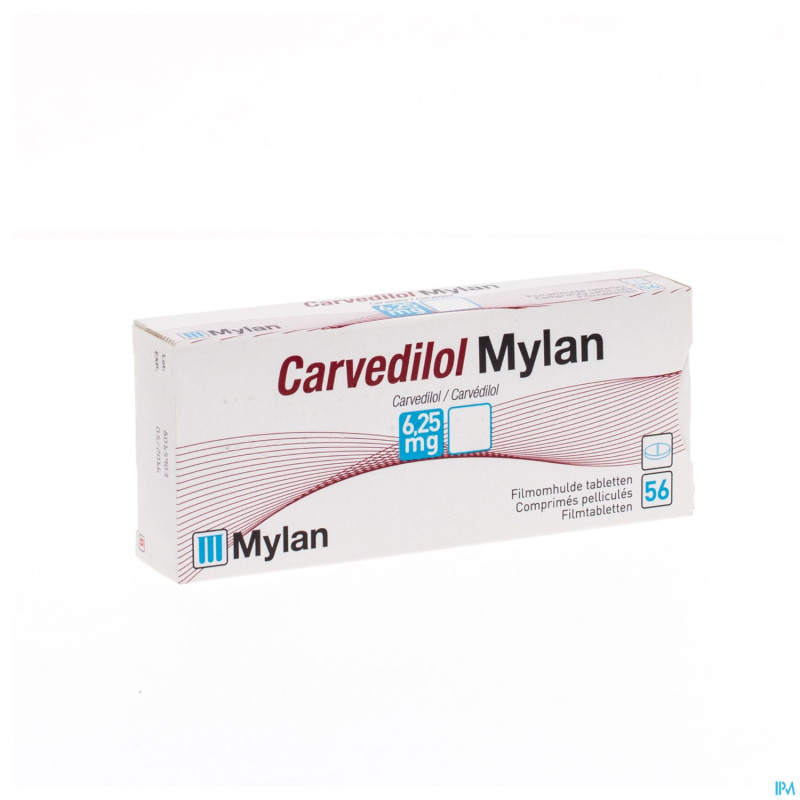 Carvedilol mylan comp pell 56 x  6,25 mg
