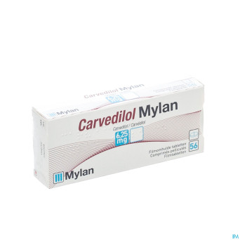 Carvedilol mylan comp pell 56 x  6,25 mg