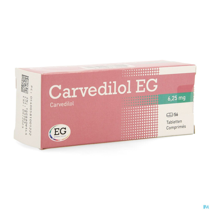 Carvedilol eg 6,25mg comp 56x6,25mg