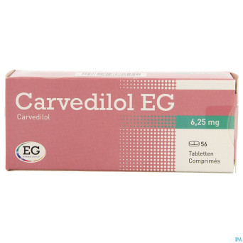 Carvedilol eg 6,25mg comp 56x6,25mg