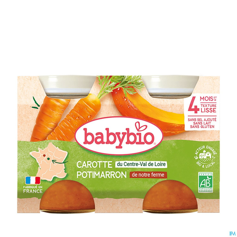 Babybio petit pot potim.-carotte    2x130g