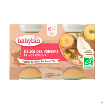 Babybio petit pot delice fruit    2x130g