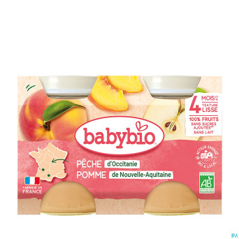 Babybio petit pot peche    2x130g