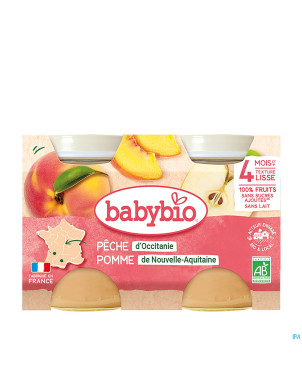 Babybio petit pot peche    2x130g