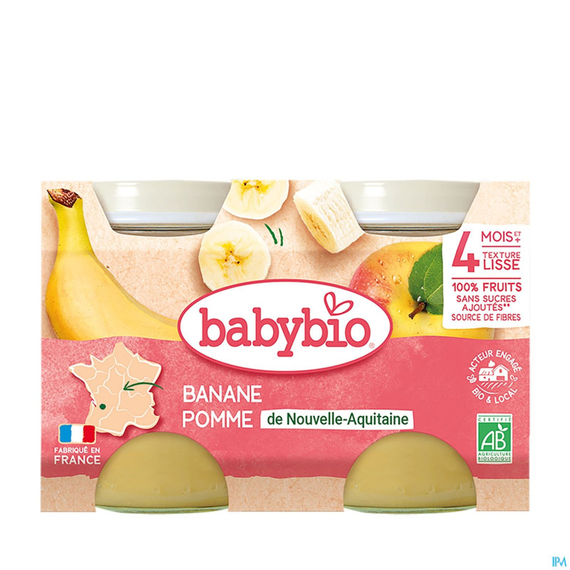 Babybio petit pot pomme-banane    2x130g