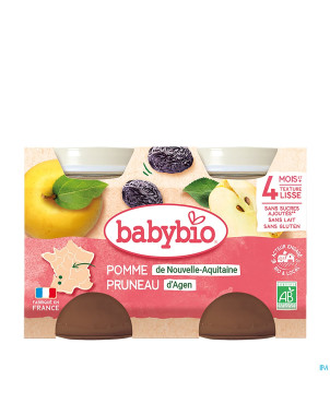 Babybio petit pot pomme-pruneaux    2x130g
